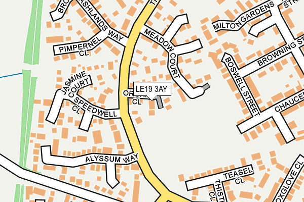 LE19 3AY map - OS OpenMap – Local (Ordnance Survey)