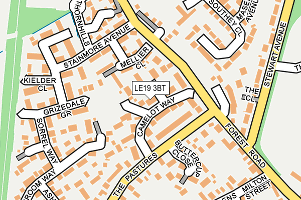 LE19 3BT map - OS OpenMap – Local (Ordnance Survey)