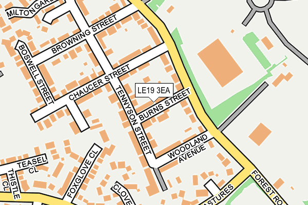 LE19 3EA map - OS OpenMap – Local (Ordnance Survey)