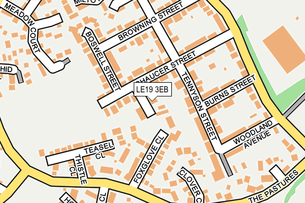 LE19 3EB map - OS OpenMap – Local (Ordnance Survey)