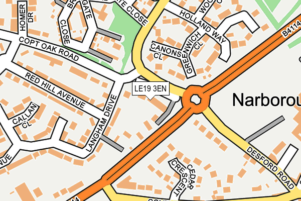 LE19 3EN map - OS OpenMap – Local (Ordnance Survey)