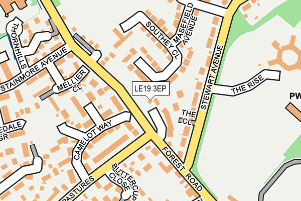 LE19 3EP map - OS OpenMap – Local (Ordnance Survey)