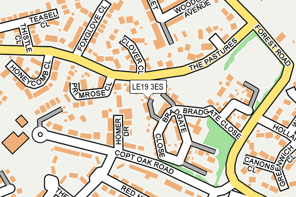 LE19 3ES map - OS OpenMap – Local (Ordnance Survey)
