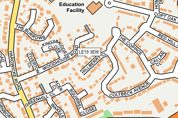 LE19 3EW map - OS OpenMap – Local (Ordnance Survey)