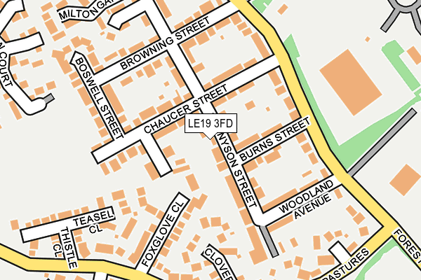 LE19 3FD map - OS OpenMap – Local (Ordnance Survey)