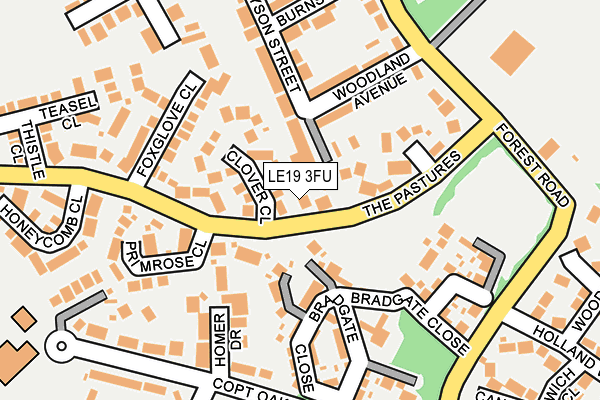 LE19 3FU map - OS OpenMap – Local (Ordnance Survey)