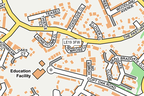 LE19 3FW map - OS OpenMap – Local (Ordnance Survey)