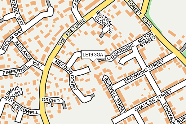 LE19 3GA map - OS OpenMap – Local (Ordnance Survey)