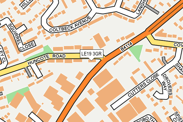 LE19 3GR map - OS OpenMap – Local (Ordnance Survey)