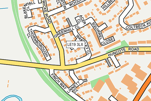 LE19 3LX map - OS OpenMap – Local (Ordnance Survey)