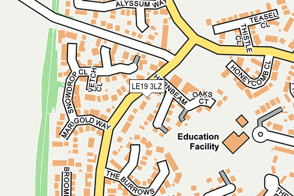 LE19 3LZ map - OS OpenMap – Local (Ordnance Survey)
