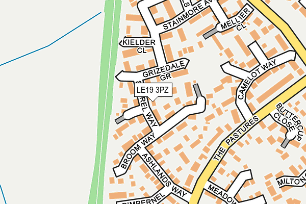 LE19 3PZ map - OS OpenMap – Local (Ordnance Survey)