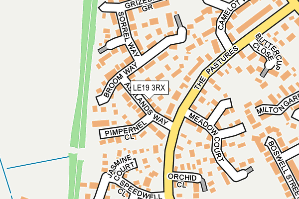 LE19 3RX map - OS OpenMap – Local (Ordnance Survey)