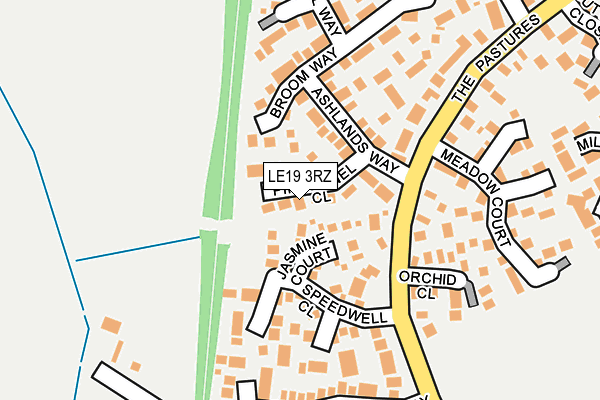 LE19 3RZ map - OS OpenMap – Local (Ordnance Survey)