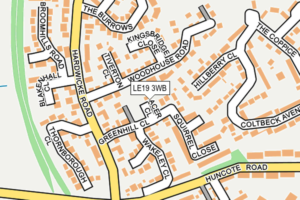 LE19 3WB map - OS OpenMap – Local (Ordnance Survey)