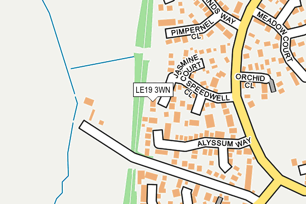 LE19 3WN map - OS OpenMap – Local (Ordnance Survey)