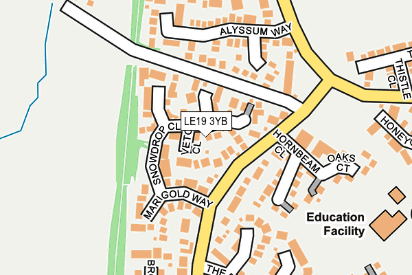 LE19 3YB map - OS OpenMap – Local (Ordnance Survey)