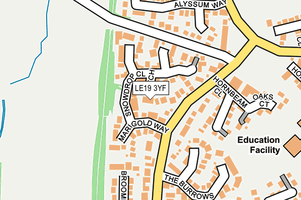 LE19 3YF map - OS OpenMap – Local (Ordnance Survey)