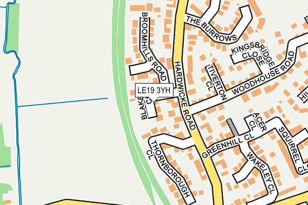 LE19 3YH map - OS OpenMap – Local (Ordnance Survey)