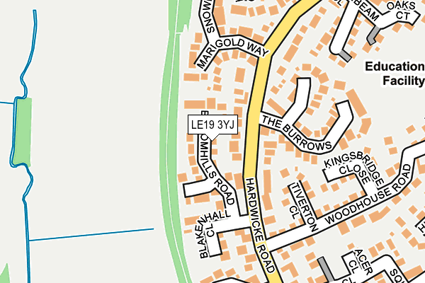 LE19 3YJ map - OS OpenMap – Local (Ordnance Survey)