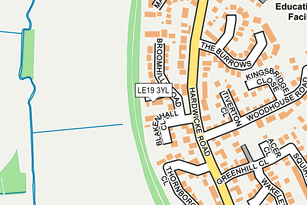 LE19 3YL map - OS OpenMap – Local (Ordnance Survey)