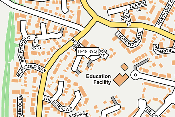 LE19 3YQ map - OS OpenMap – Local (Ordnance Survey)