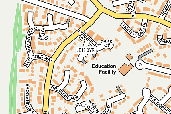 LE19 3YR map - OS OpenMap – Local (Ordnance Survey)