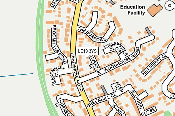 LE19 3YS map - OS OpenMap – Local (Ordnance Survey)