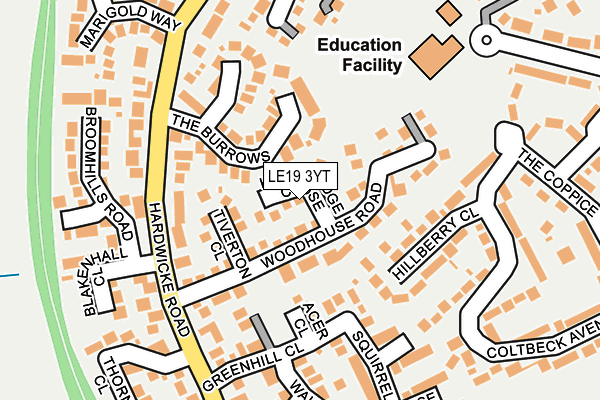 LE19 3YT map - OS OpenMap – Local (Ordnance Survey)