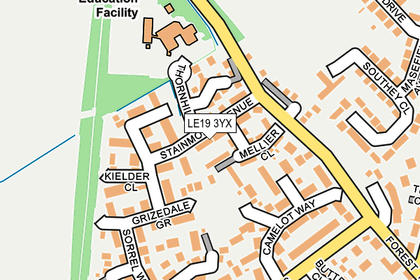 LE19 3YX map - OS OpenMap – Local (Ordnance Survey)