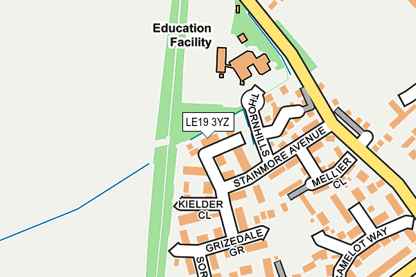 LE19 3YZ map - OS OpenMap – Local (Ordnance Survey)