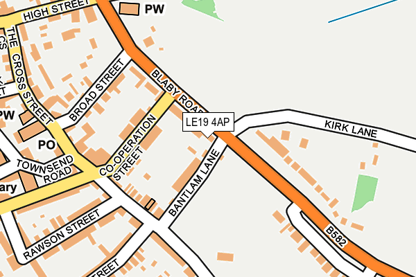 LE19 4AP map - OS OpenMap – Local (Ordnance Survey)