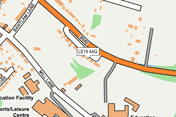 LE19 4AQ map - OS OpenMap – Local (Ordnance Survey)