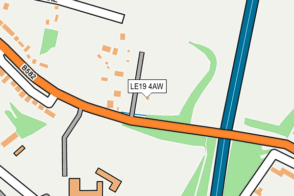 LE19 4AW map - OS OpenMap – Local (Ordnance Survey)