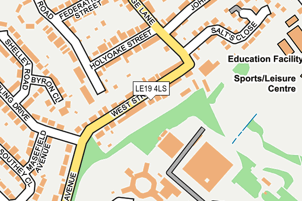 LE19 4LS map - OS OpenMap – Local (Ordnance Survey)