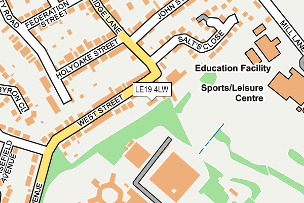 LE19 4LW map - OS OpenMap – Local (Ordnance Survey)