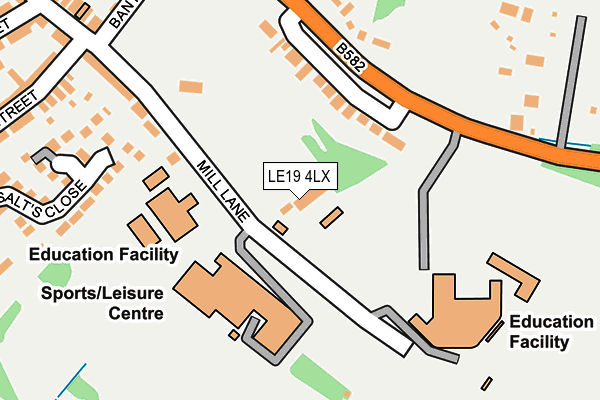 LE19 4LX map - OS OpenMap – Local (Ordnance Survey)