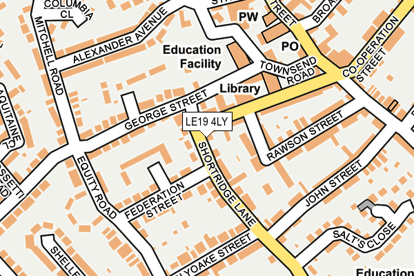 LE19 4LY map - OS OpenMap – Local (Ordnance Survey)