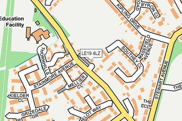 LE19 4LZ map - OS OpenMap – Local (Ordnance Survey)