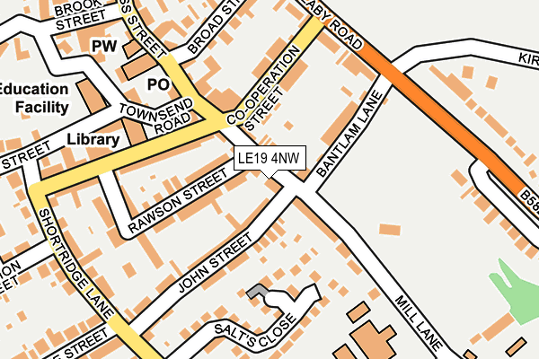 LE19 4NW map - OS OpenMap – Local (Ordnance Survey)