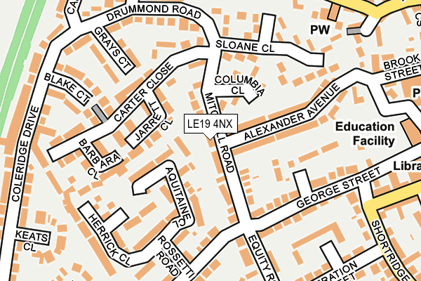 LE19 4NX map - OS OpenMap – Local (Ordnance Survey)