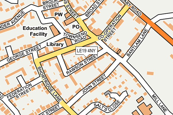 LE19 4NY map - OS OpenMap – Local (Ordnance Survey)