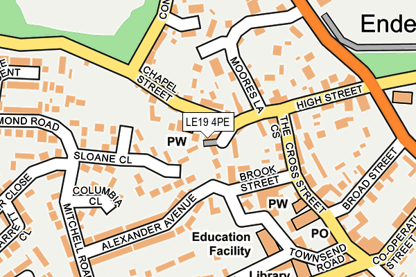 LE19 4PE map - OS OpenMap – Local (Ordnance Survey)