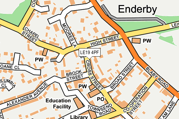 LE19 4PF map - OS OpenMap – Local (Ordnance Survey)