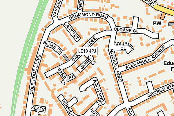 LE19 4PJ map - OS OpenMap – Local (Ordnance Survey)