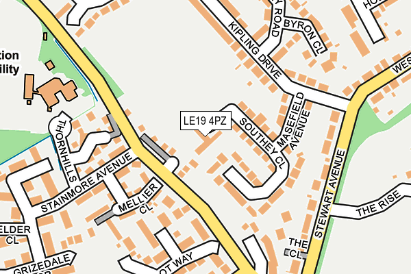 LE19 4PZ map - OS OpenMap – Local (Ordnance Survey)