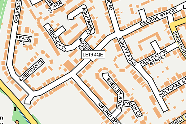 LE19 4QE map - OS OpenMap – Local (Ordnance Survey)