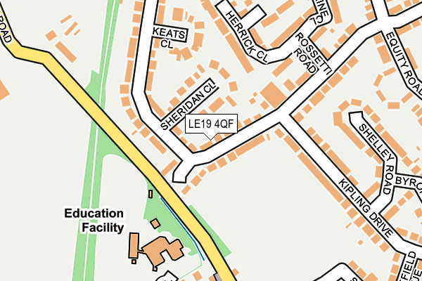 LE19 4QF map - OS OpenMap – Local (Ordnance Survey)