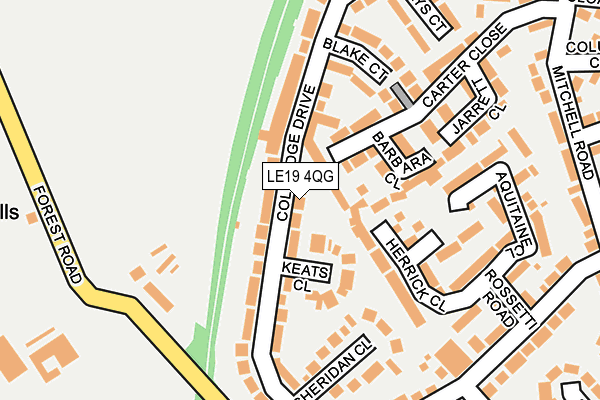 LE19 4QG map - OS OpenMap – Local (Ordnance Survey)