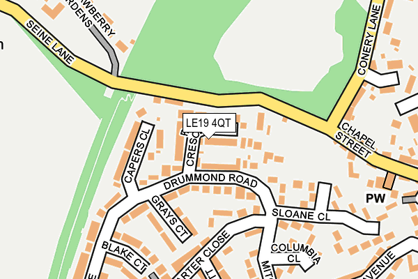 LE19 4QT map - OS OpenMap – Local (Ordnance Survey)